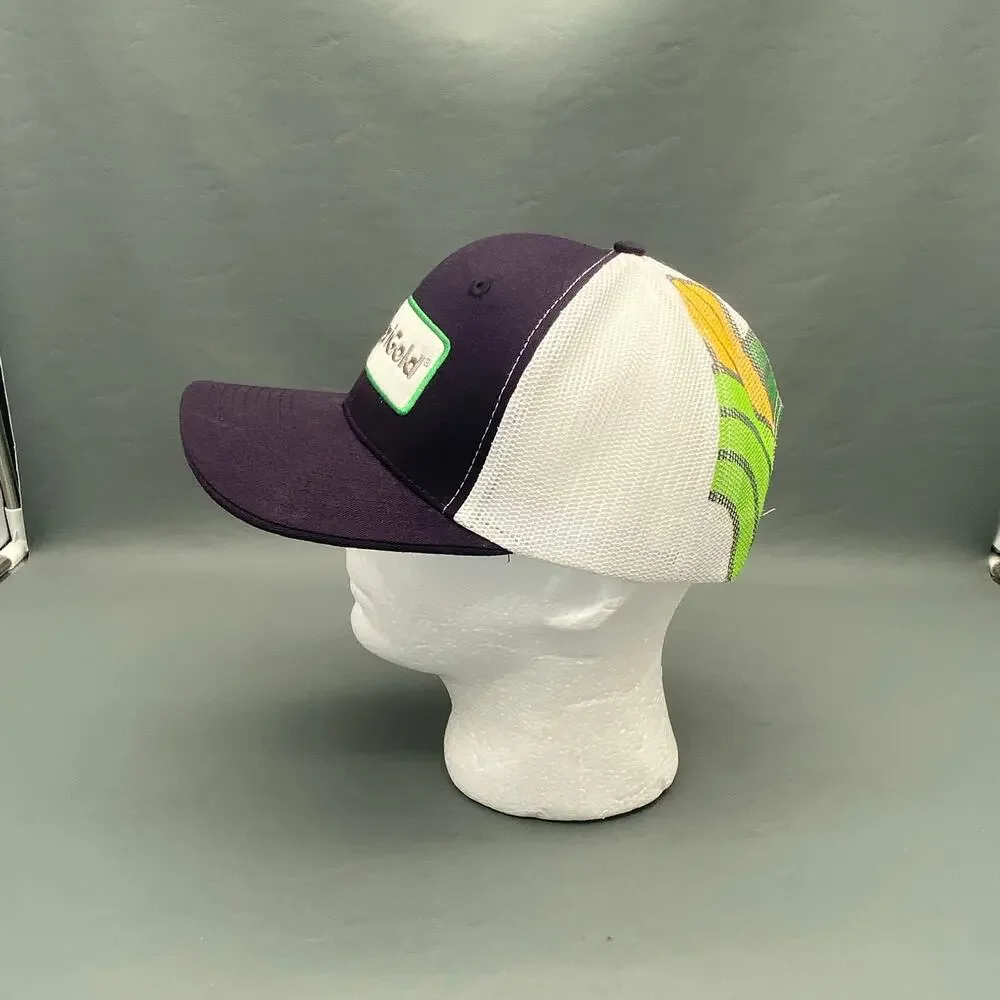 AgriGold Seed Hat Cap Vintage Style Mesh Trucker Snapback Purple White Farming
